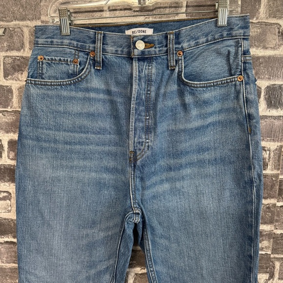 RE/DONE Super High Drainpipe Atomic Denim Jeans ankle zipper straight leg - Picture 3 of 12